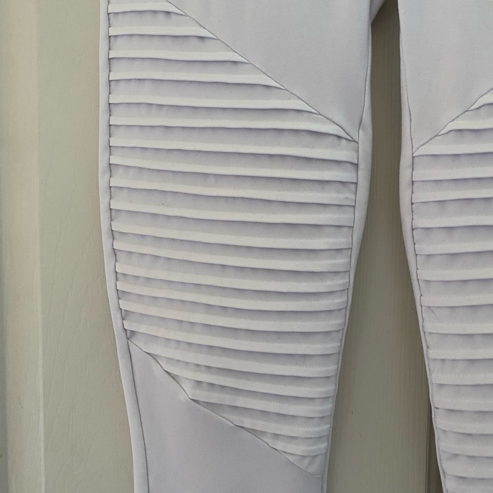 White Moto Leggings - Picture 2 of 4